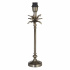 Palm Table Lamp - Antique Nickel & Teal Velvet Shade