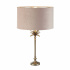 Palm Table Lamp - Antique Nickel & Taupe Velvet Shade