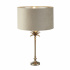 Palm Table Lamp - Antique Nickel & Grey Velvet Shade