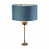 Palm Table Lamp - Antique Nickel & Pink Velvet Shade