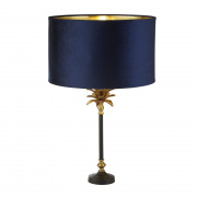 Palm Table Lamp Base - Matt Black & Antique Brass