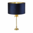 Palm Table Lamp - Satin Brass & Navy Velvet Shade/Gold Inner