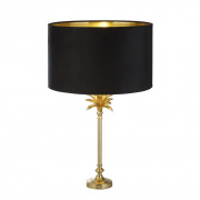Palm Table Lamp Base - Matt Black & Antique Brass