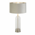 Oxford Table Lamp - Glass, Satin Nickel, Teal Velvet Shade