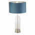 Oxford Table Lamp - Glass, Satin Nickel, Teal Velvet Shade