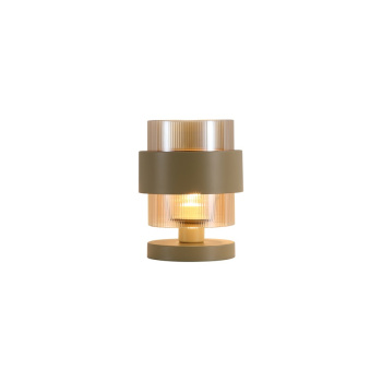 Svietidlá Searchlight - Royal 1Lt Table Lamp, Sand Metal, Amber Ribbed Glass | KÓD: EU82437-1SA