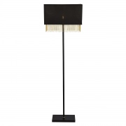 FRINGE 1LT FLOOR LAMP - BLACK SHADE WITH GOLD CHAIN