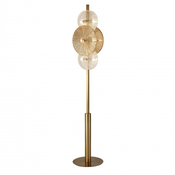 Svietidlá Searchlight - Wagon Wheel 6Lt Floor Lamp- Bronze Metal, Clear, Amber Glass | KÓD: EU88212-6BZ