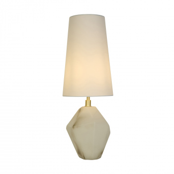 Svietidlá Searchlight - Apex 1Lt Table Lamp, Satin Brass Metal White Resin, White Sh | KÓD: EU88250WH