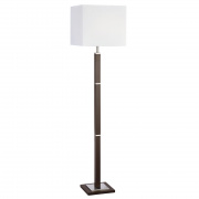 PEDESTAL TABLE LAMP - GLASS COLUMN & BLACK WITH WHITE SHADE