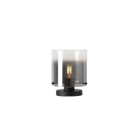 Sweden 1Lt Table Lamp, Matt Black Metal with Smoked Ombre Gl - EU88913-1BK EU88913-1BK