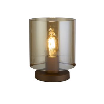 Svietidlá Searchlight - Sweden 1Lt Table Lamp, Mocha Metal with Amber Glass | KÓD: EU88913-1MO