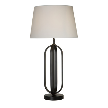 Svietidlá Searchlight - Chic Table Lamp - Black Metal with White Shade | KÓD: EU91101WH