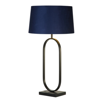 Svietidlá Searchlight - Modish Table Lamp - Matt Black Metal With Shade - Navy | KÓD: EU94101AZ