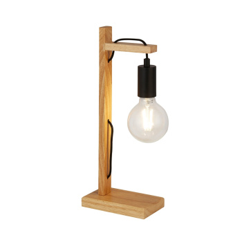 Svietidlá Searchlight - Woody  Table Lamp  - Natural Wood & Black Metal | KÓD: EU95041-1BR