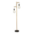 Woody 2Lt Floor Lamp - Wood & Black Metal