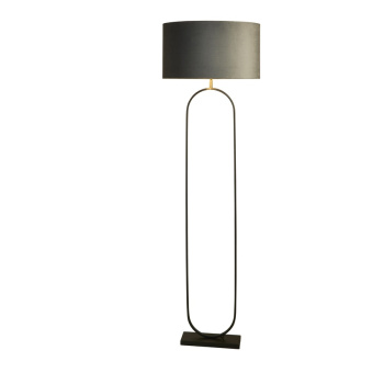 Svietidlá Searchlight - Modish Floor Lamp - Black Metal with Dark Grey Shade | KÓD: EU95101DGY