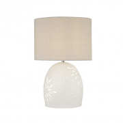 Nordic Table Lamp - Clear Glass, Chrome & Fabric