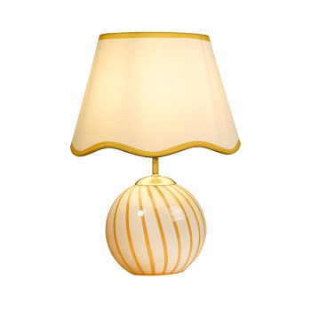 Svietidlá Searchlight - Celine 1Lt Table Lamp, Yellow Striped Glass | KÓD: EU99410YL